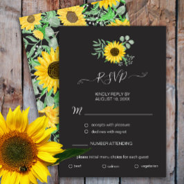OSA kort Watercolor Sunwers Black Menu Choice