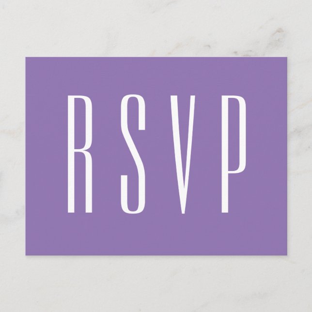 OSA Lila eller svar från FÄRG Bröllop Inbjudan Vykort (Framsida)