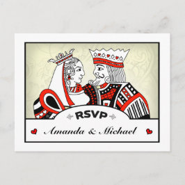 OSA Lucky i Kärlek Kung Queen Bröllop PostCard Inbjudan Vykort