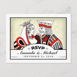 OSA Lucky i Kärlek Kung Queen Bröllop PostCard Inbjudan Vykort