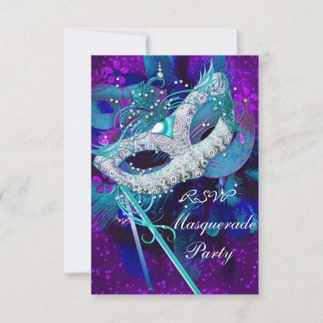 OSA MasqueraBoll Party Teal Blue Lila Masks (Framsida)