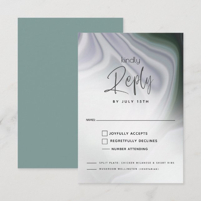 OSA MEAL-VAL | Dusty Jade and Violet Abstrakt Kort (Fram/baksida)