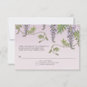 OSA med Art nouveau Vintage Wisteria Blommigt Inbjudningar