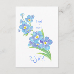 OSA med glöm inte, vattenfärgsblomma Kort