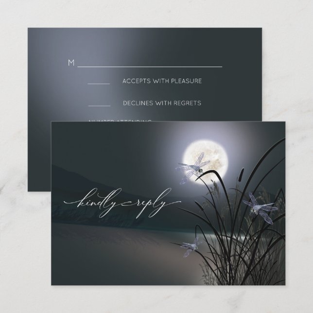 OSA Menu Dusty Blue Grått Moonlight Dragonflies (Fram/baksida)
