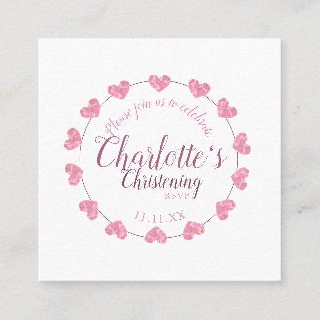 OSA mini rosa & white doktor Dotter Fyrkantigt Visitkort (Framsida)