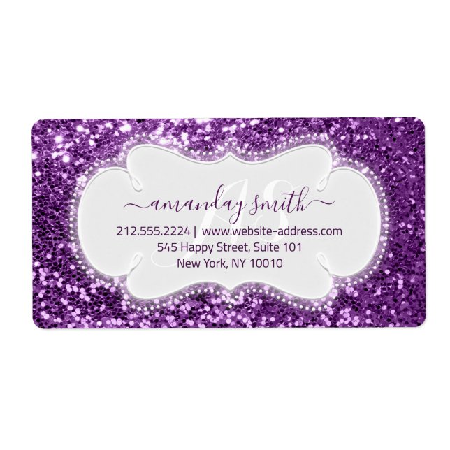 OSA Möhippa Sweet MonogramViolet Royal Glitter Fraktsedel (Framsidan)