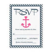 OSA Nautical Rosa Anchor Navy Blue Rand Bröllop