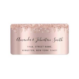 OSA New Bröllop Adress Drives Ro Glitter Spark Adressetikett