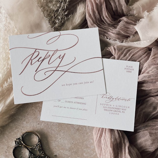 Osa om ansökan om Romantic Ro Guld Calligraphy Sån Inbjudan Vykort (Skapare uppladdad)