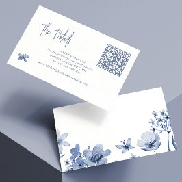 Osa om Dusty Blue bröllop QR CODE online Tilläggskort