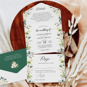 Osa om Greenery White Blommigt Bröllop