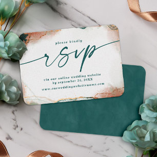 Osa på den moderna Abstrakten Teal & Copper Bröllo Tilläggskort