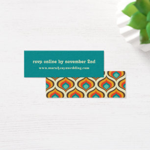 Osa på webbplatsen Boho Chic Retro Bröllop Litet Visitkort