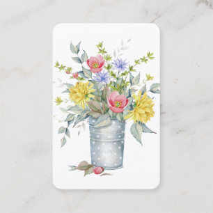 Osa på webbplatsen Cute Blommigt Boquet Bröllop Visitkort