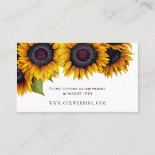 Osa på webbplatsen Rustic elegant sunblommor bröll Visitkort