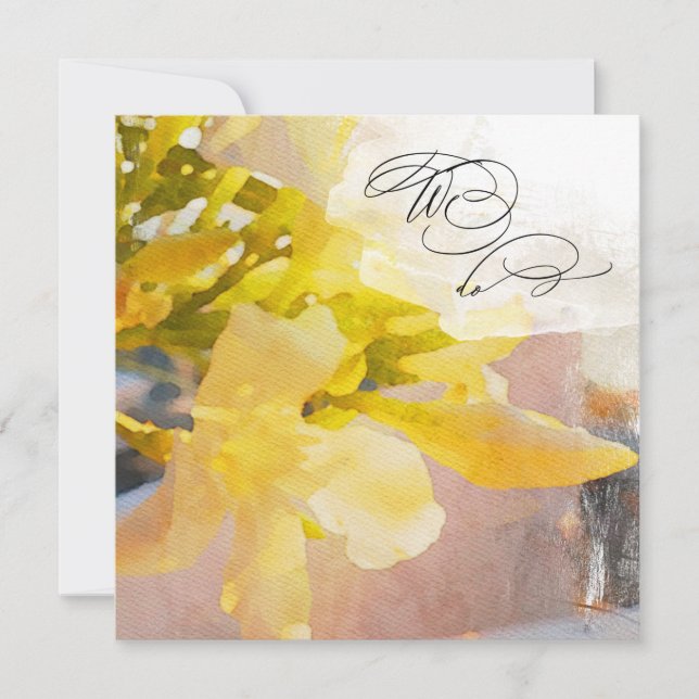 *~* OSA Peach Watercolor Blommigt AR15 QR BRÖLLOP Inbjudningar (Framsida)