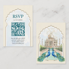 OSA Peacock Taj Mahal Indian Bröllop QR-kod Tilläggskort