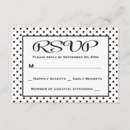 OSA Polka Dot Black and White Bröllop / Party Kort