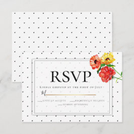 OSA | Polka dots- och vattenfärgsblommor Inbjudningar