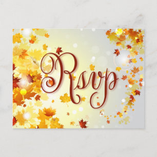 Osa Postcard Höst löv i färglös blomma Inbjudan Vykort