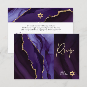 OSA Pub Mitzvah Eggplant Watercolor Agate ✡ Kort