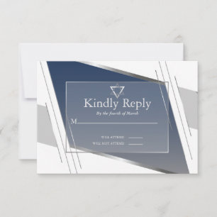OSA Pub Mitzvah Modern Silver Slate Blue Kort