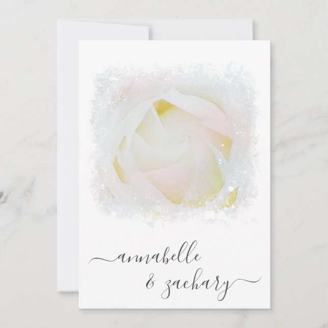 *~* OSA - QR-Blommigt Ro AR8 Bröllop Invita Inbjudningar (Framsida)