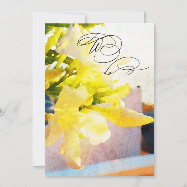 *~* OSA QR-Gult VI GÖR Blommigt AR15 BRÖLLOP Inbjudningar (Framsida)