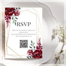OSA QR-kod | Burgundy | Marsala Red Blommigt