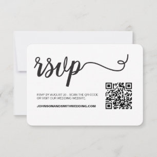 Osa QR-kod för enkel Chic Bröllop-webbplats Kort