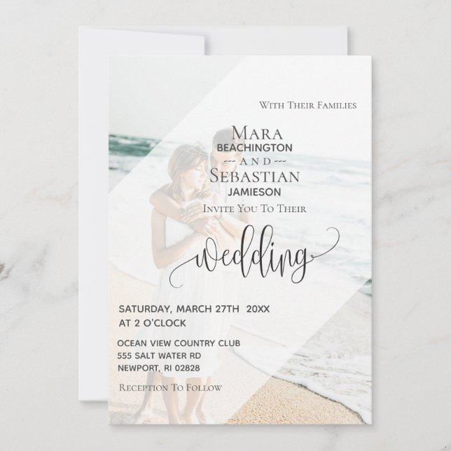 *~* OSA QR spara $ TWO Photo Bröllop Inbjudningar (Framsida)