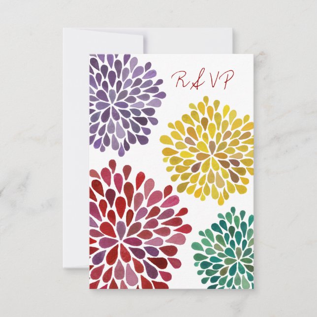 OSA Rainbow Flower Blommar Bröllop Card (Framsida)