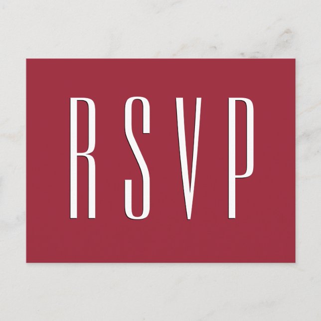 OSA Red eller ANY FÄRG Bröllop Response Inbjudan Vykort (Framsida)