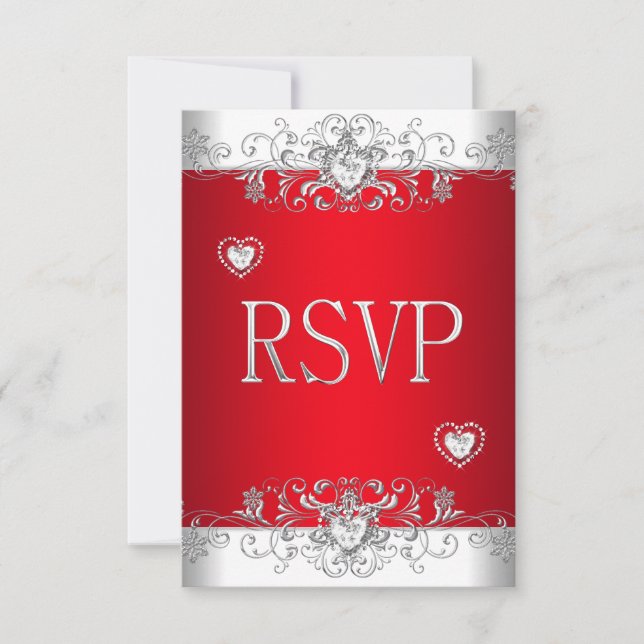 OSA Red Silver White Diamond Hearts (Framsida)