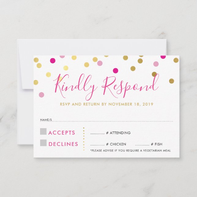 OSA REPLSE-KORT KONetti spot guld rosa Kort (Framsida)