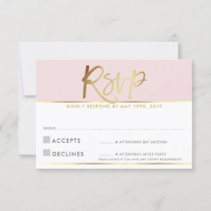 OSA REPLY CARD blek rosa guld-skript