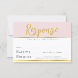 OSA REPLY CARD blek rosa guld skriptet polka dots