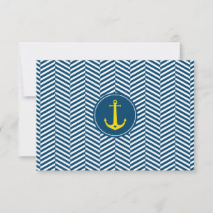 OSA REPLY CARD monogram modernt nautiska ankare Kort