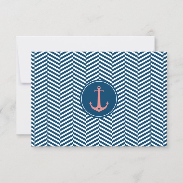 OSA REPLY CARD monogram modernt nautiska ankare Kort (Framsida)