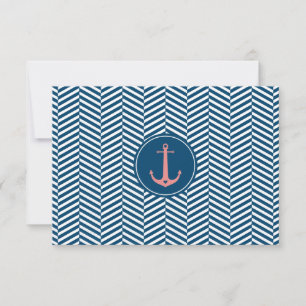 OSA REPLY CARD monogram modernt nautiska ankare Kort
