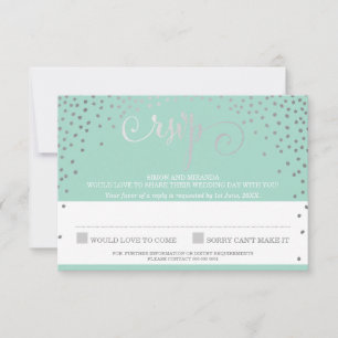 OSA REPLY chic rustic mini silver konetti mynta Kort