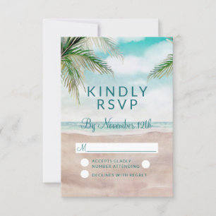 Osa Reply för öns Breeze Painting Beach Wedding Kort