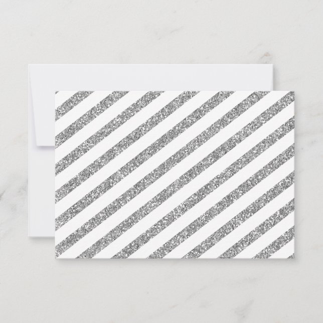 OSA REPLY modern silver glitter enkla rand Kort (Framsida)