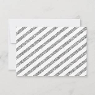 OSA REPLY modern silver glitter enkla rand Kort