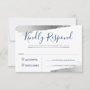 OSA REPLY Response CARD giltighet silver marinblåt Kort