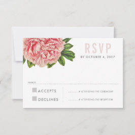 OSA REPLY RESPONSE chic rosa blommigt peony-blomma Kort