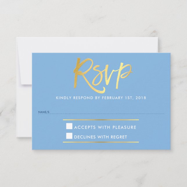 OSA REPLY RESPONSE faux guld cornblomma blue Kort (Framsida)