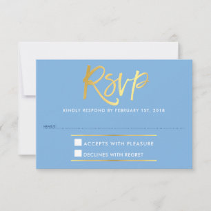 OSA REPLY RESPONSE faux guld cornblomma blue Kort