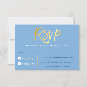 OSA REPLY RESPONSE faux guld cornblomma blue Kort